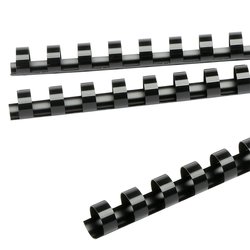 19mm Black Plastic Combs 21 Ring (Box 100)