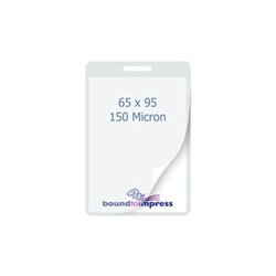 65x95mm Slotted Laminating Pouches - 150 Mic (Pkt 100)