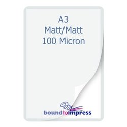 A3 Laminating Pouches - Matt/Matt - 100 Mic Premium (Pkt 100)