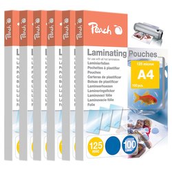 A4 Laminating Pouches - Gloss - 125 Micron - 6 Pack (6 x Pkt100)