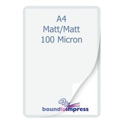 A4 Laminating Pouches - Matt/Matt - 100 Mic Premium (Pkt 100)