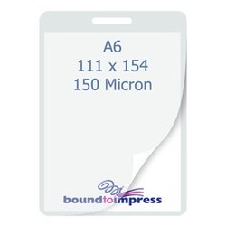 A6 (111x154mm) Slotted Laminating Pouches - 150 Mic (Pkt 100)