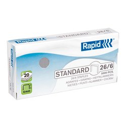 Rapid 26/6 6mm Standard Staples (Box of 5000)
