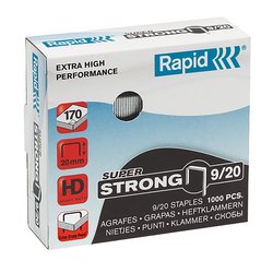 Rapid 9/20 20mm Staples (Box 1000)